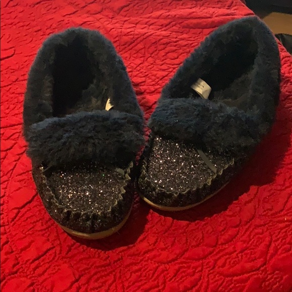 INC International Concepts Shoes - INC Navy Blue Glitter Slippers Sz.10